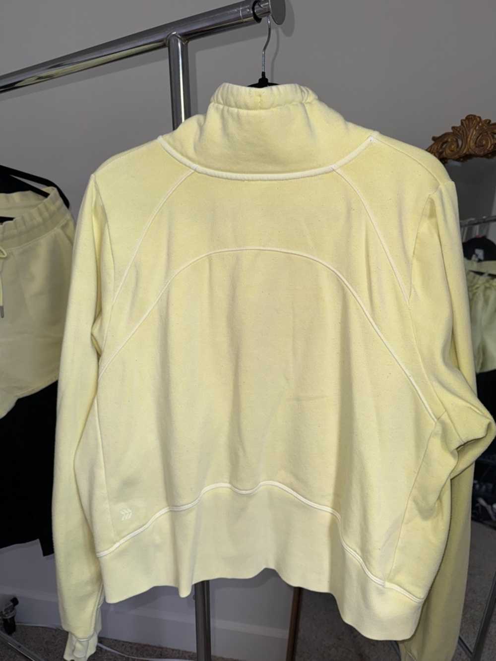 All in Motion Pale Yellow Half-Zip Hoodie with matching shorts - Picture 2 of 4